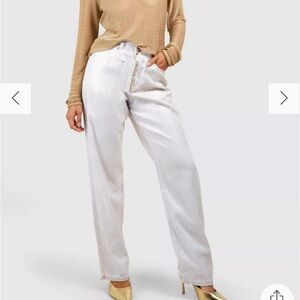 METALLIC COATED STRAIGHT LEG JEANS